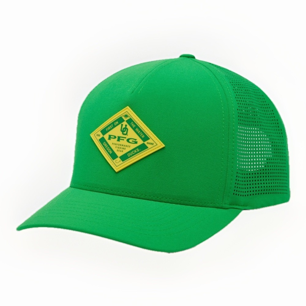 Columbia PFG Oregon Ducks Elite 3D Stretch Snapback Hat Cap Green Yellow NWT